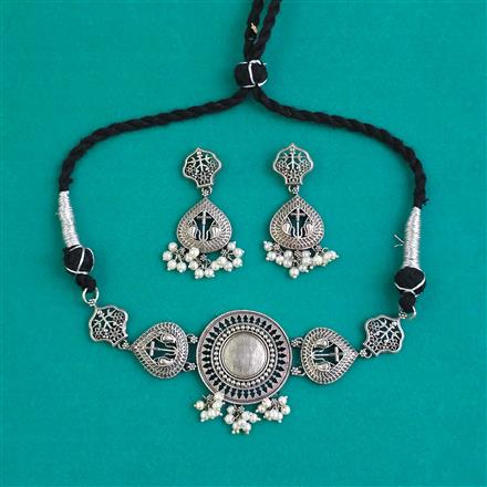 Classic Necklace With Oxidised Plating
