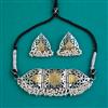 Oxidised Choker Necklace With 2 Tone Plating