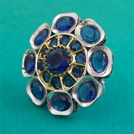 Oxidised Adjustable Ring With 2 Tone Plating
