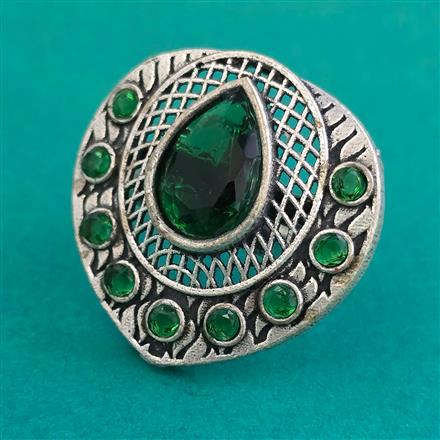 Adjustable Ring With Oxidised Plating