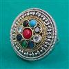 Oxidised Adjustable Ring With 2 Tone Plating