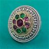 Oxidised Adjustable Ring With 2 Tone Plating