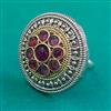 Oxidised Adjustable Ring With 2 Tone Plating