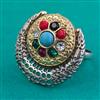 Oxidised Adjustable Ring With 2 Tone Plating