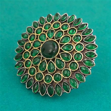 Oxidised Adjustable Ring With 2 Tone Plating