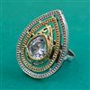 Oxidised Adjustable Ring With 2 Tone Plating