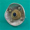 Oxidised Adjustable Ring With 2 Tone Plating