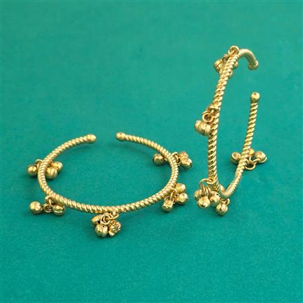Oxidised Classic Kada With Gold Plating
