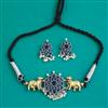 Oxidised Choker Necklace With 2 Tone Plating