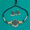 Oxidised Choker Necklace With 2 Tone Plating
