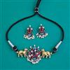 Oxidised Choker Necklace With 2 Tone Plating