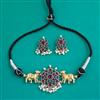 Oxidised Choker Necklace With 2 Tone Plating