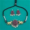 Oxidised Choker Necklace With 2 Tone Plating