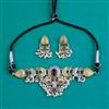 Oxidised Choker Necklace With 2 Tone Plating