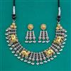 Oxidised Choker Necklace With 2 Tone Plating