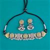 Oxidised Choker Necklace With 2 Tone Plating