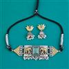 Oxidised Choker Necklace With 2 Tone Plating