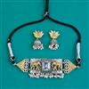 Oxidised Choker Necklace With 2 Tone Plating