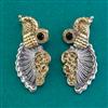 Oxidised Classic Earring With 2 Tone Plating