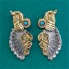 Oxidised Classic Earring With 2 Tone Plating