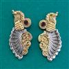 Oxidised Classic Earring With 2 Tone Plating