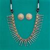 Oxidised Choker Necklace With 2 Tone Plating