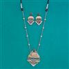 Oxidised Classic Pendant Set With 2 Tone Plating
