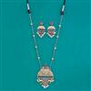 Oxidised Classic Pendant Set With 2 Tone Plating