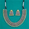 Oxidised Choker Necklace With 2 Tone Plating