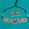 Oxidised Choker Necklace With 2 Tone Plating