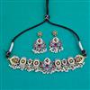 Oxidised Choker Necklace With 2 Tone Plating