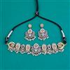 Oxidised Choker Necklace With 2 Tone Plating