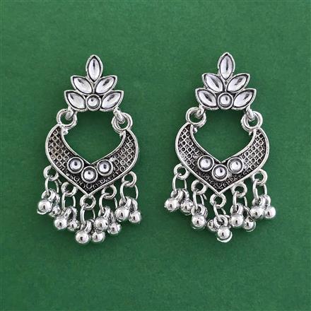 Oxidised Kashmiri Earring With Oxidised Plating