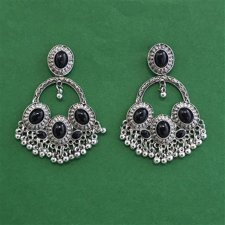 Oxidised Kashmiri Earring With Oxidised Plating