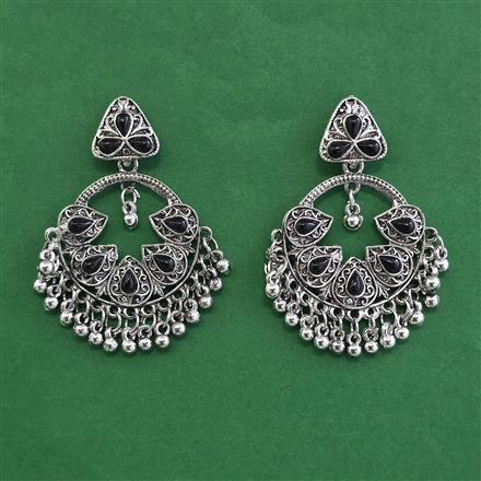 Oxidised Kashmiri Earring With Oxidised Plating