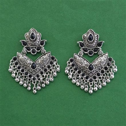 Oxidised Kashmiri Earring With Oxidised Plating