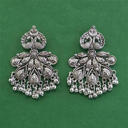 Oxidised Kashmiri Earring With Oxidised Plating