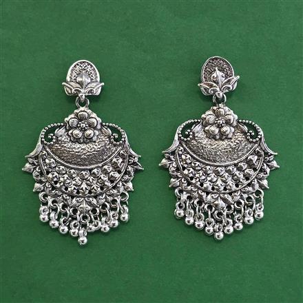 Oxidised Kashmiri Earring With Oxidised Plating