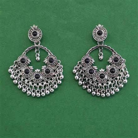 Oxidised Kashmiri Earring With Oxidised Plating