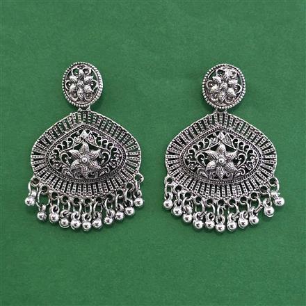 Oxidised Kashmiri Earring With Oxidised Plating