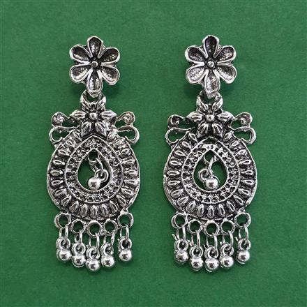 Oxidised Kashmiri Earring With Oxidised Plating