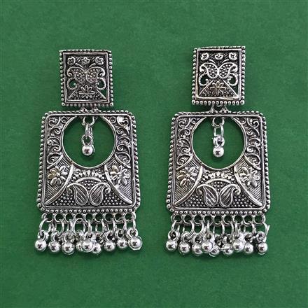 Oxidised Kashmiri Earring With Oxidised Plating