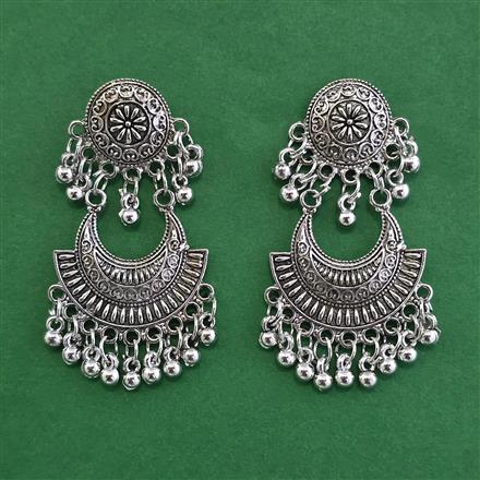 Oxidised Kashmiri Earring With Oxidised Plating
