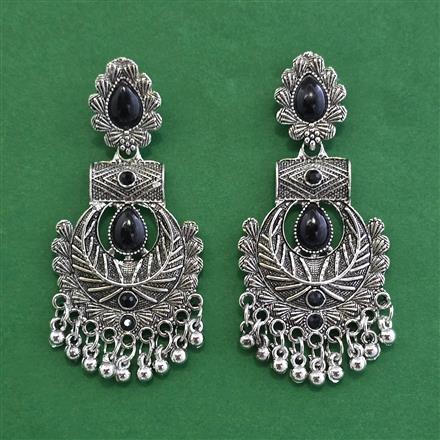 Oxidised Kashmiri Earring With Oxidised Plating