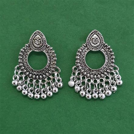 Oxidised Kashmiri Earring With Oxidised Plating