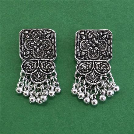 Oxidised Kashmiri Earring With Oxidised Plating
