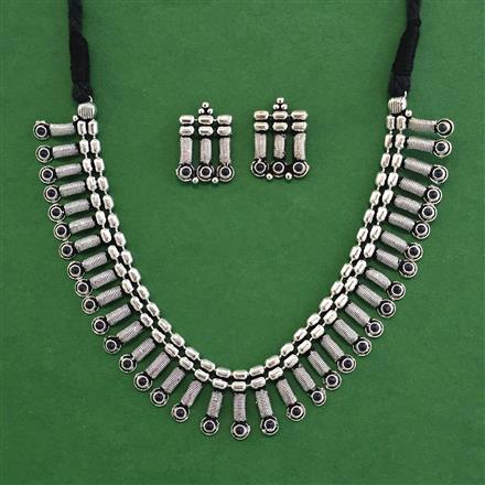 Oxidised Choker Necklace With Oxidised Plating