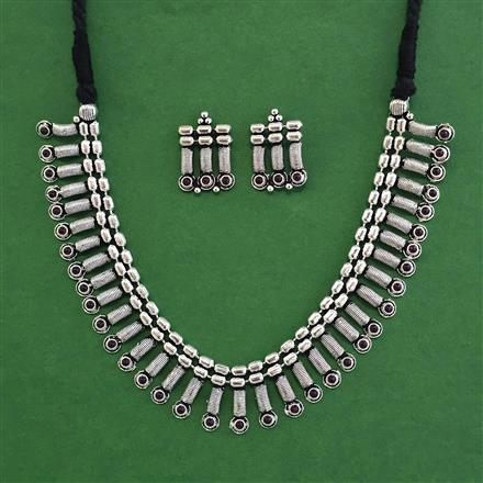 Oxidised Choker Necklace With Oxidised Plating