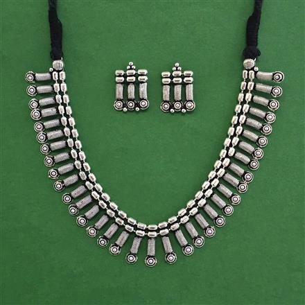 Oxidised Choker Necklace With Oxidised Plating