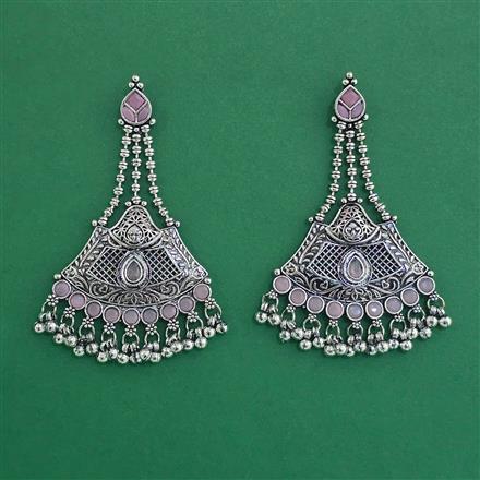 Oxidised Long Earring With Oxidised Plating